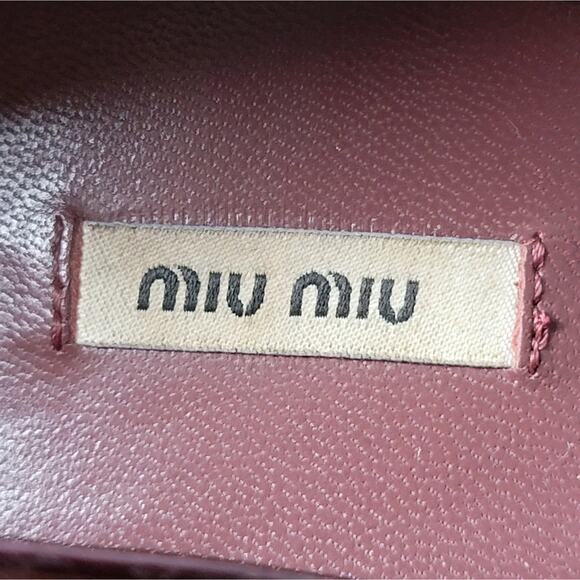 Miu Miu Plum Patent Wood Heel Pumps, Sz EU 38 / US 8 - Picture 14 of 16